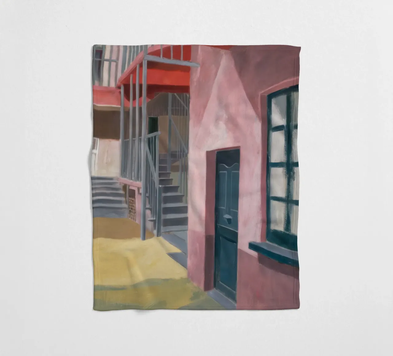 Salita di una scala geometrica coperta in pile da Opal Strokes