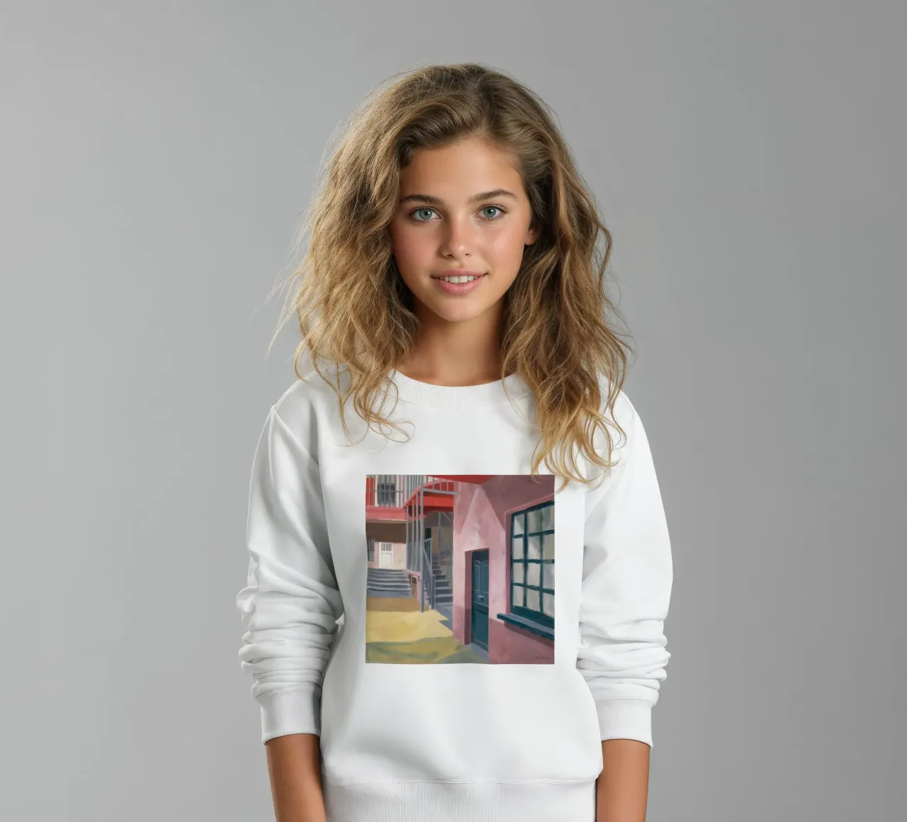 Geometric Stairway Ascent kids sweatshirt by Opal Strokes