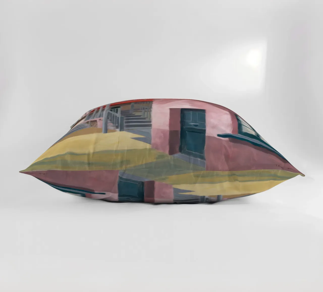 Geometrischer Treppenaufstieg Kissen von Opal Strokes