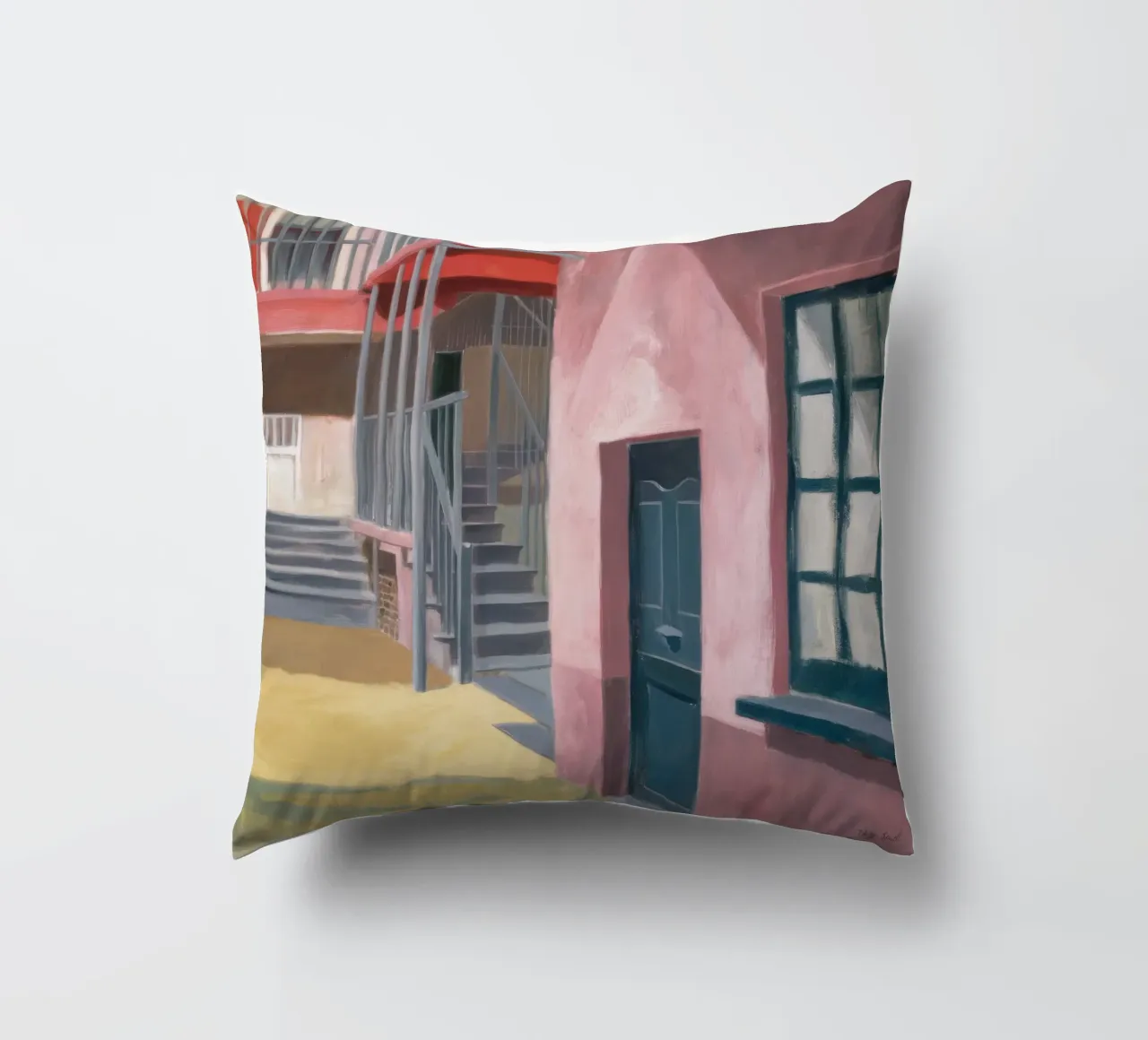 Salita di una scala geometrica cuscino da Opal Strokes