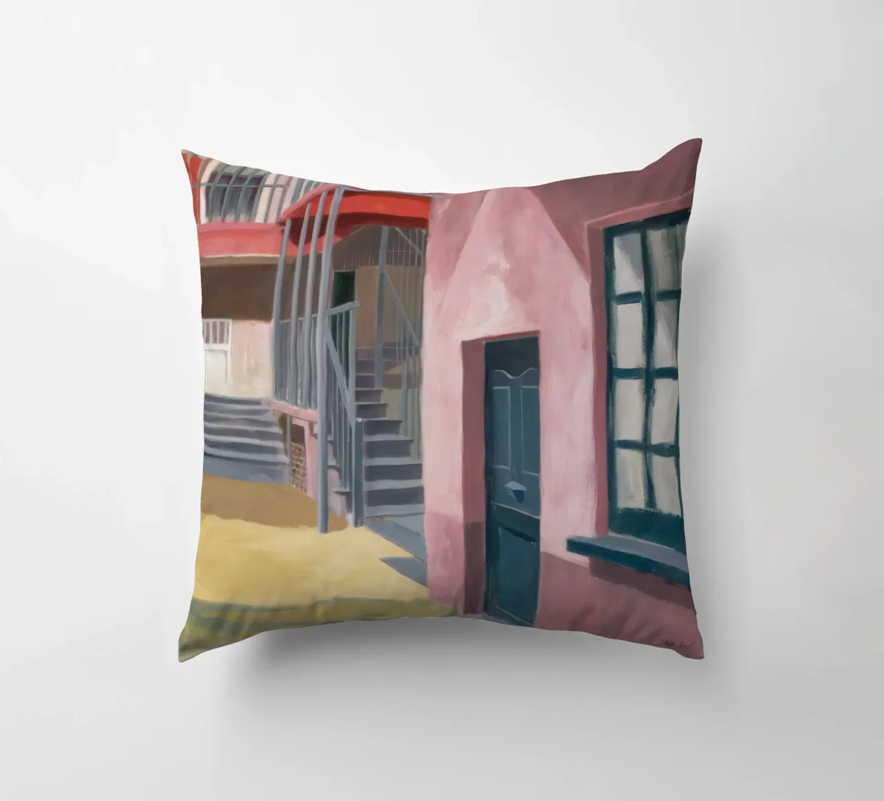 Salita di una scala geometrica cuscino da Opal Strokes