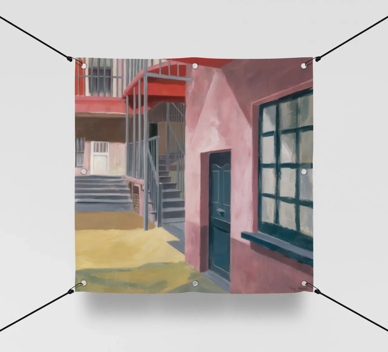 Salita di una scala geometrica telo in pvc da Opal Strokes