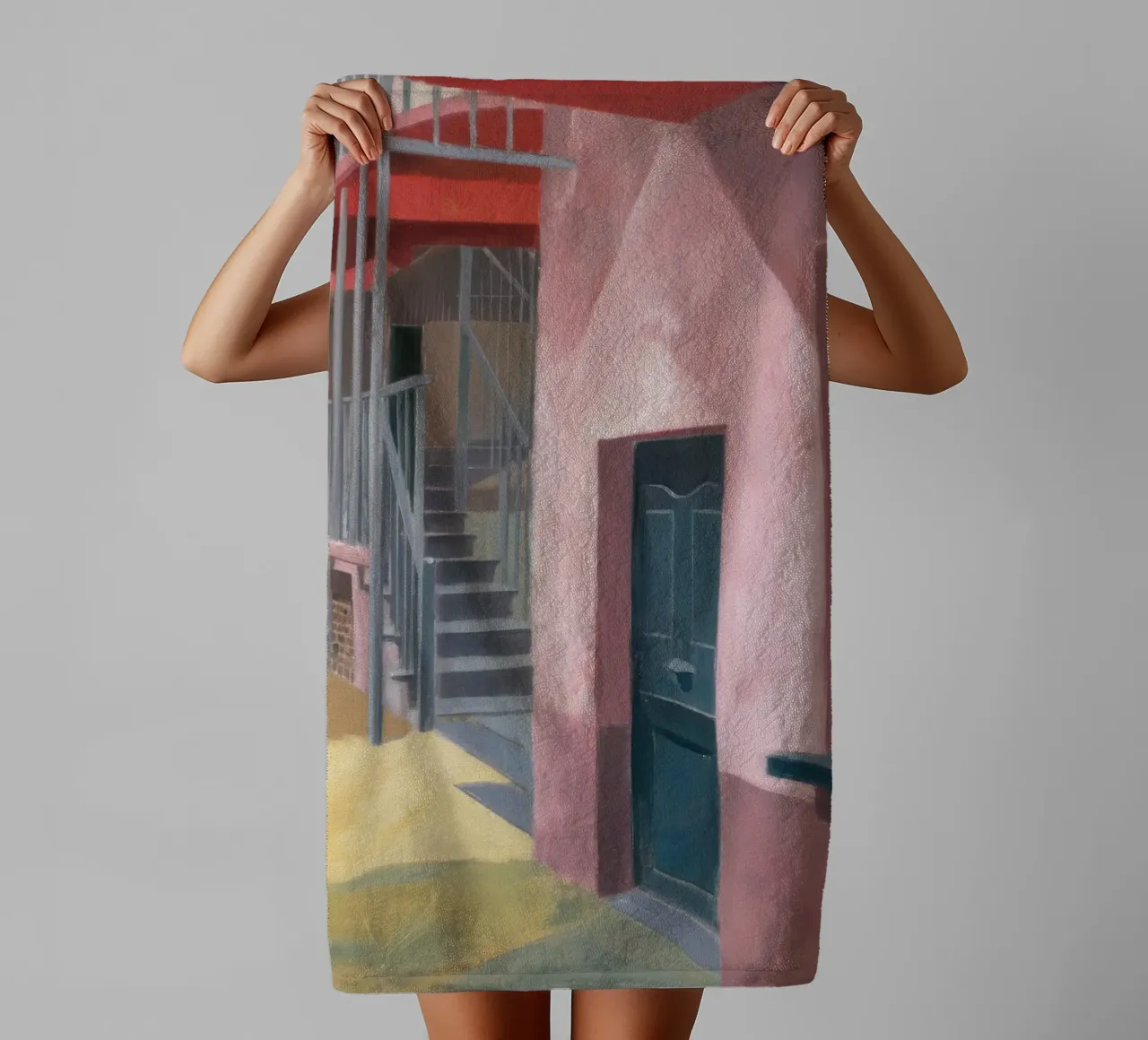 Salita di una scala geometrica asciugamano da bagno da Opal Strokes