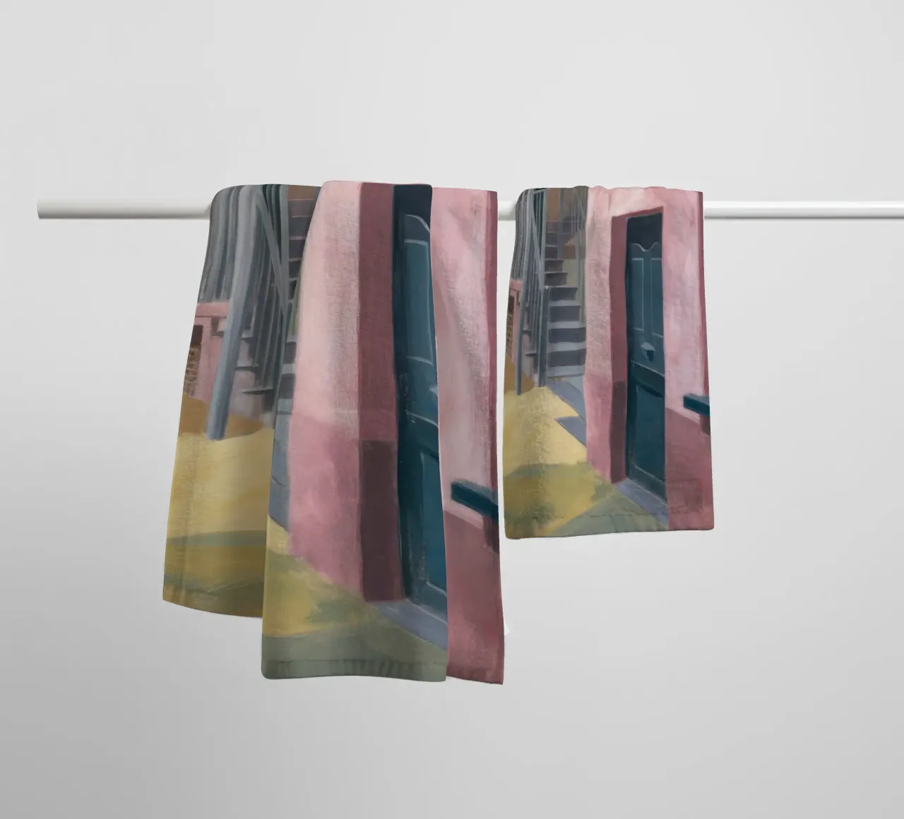 Salita di una scala geometrica asciugamano da bagno da Opal Strokes