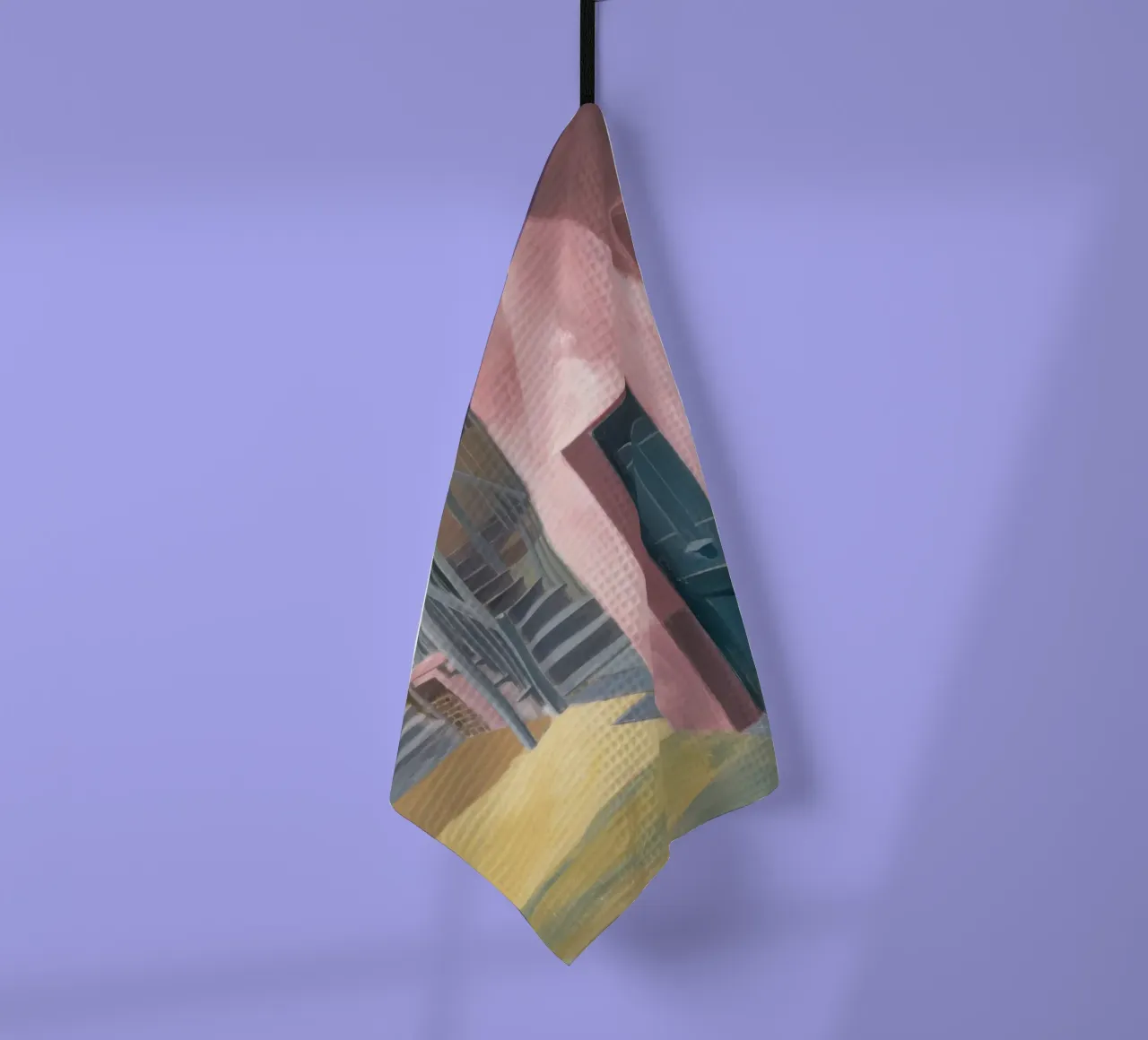 Geometric Stairway Ascent tea towel by Opal Strokes