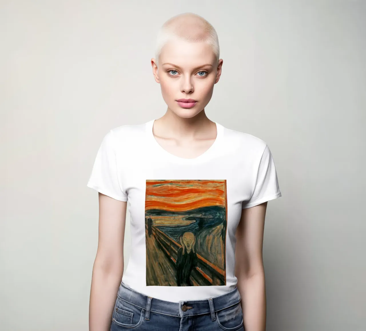 Mensen Schreeuwen Alleen Abstract dames t-shirt getailleerd van Rachel Gallery
