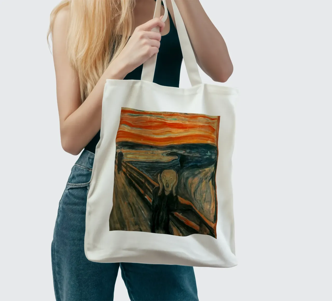 Mensen Schreeuwen Alleen Abstract jute draagtas van Rachel Gallery