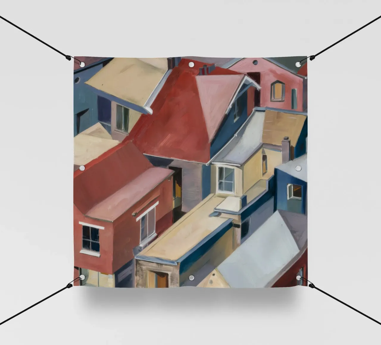 Caos geometrico sul tetto telo in pvc da Opal Strokes
