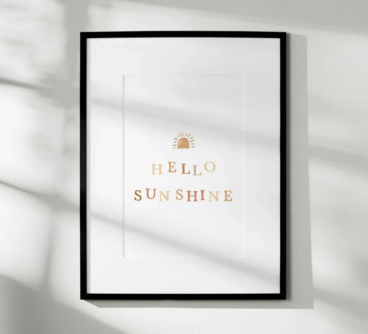 Hello Sunshine poster con telaio in legno da KRUTH DESIGN