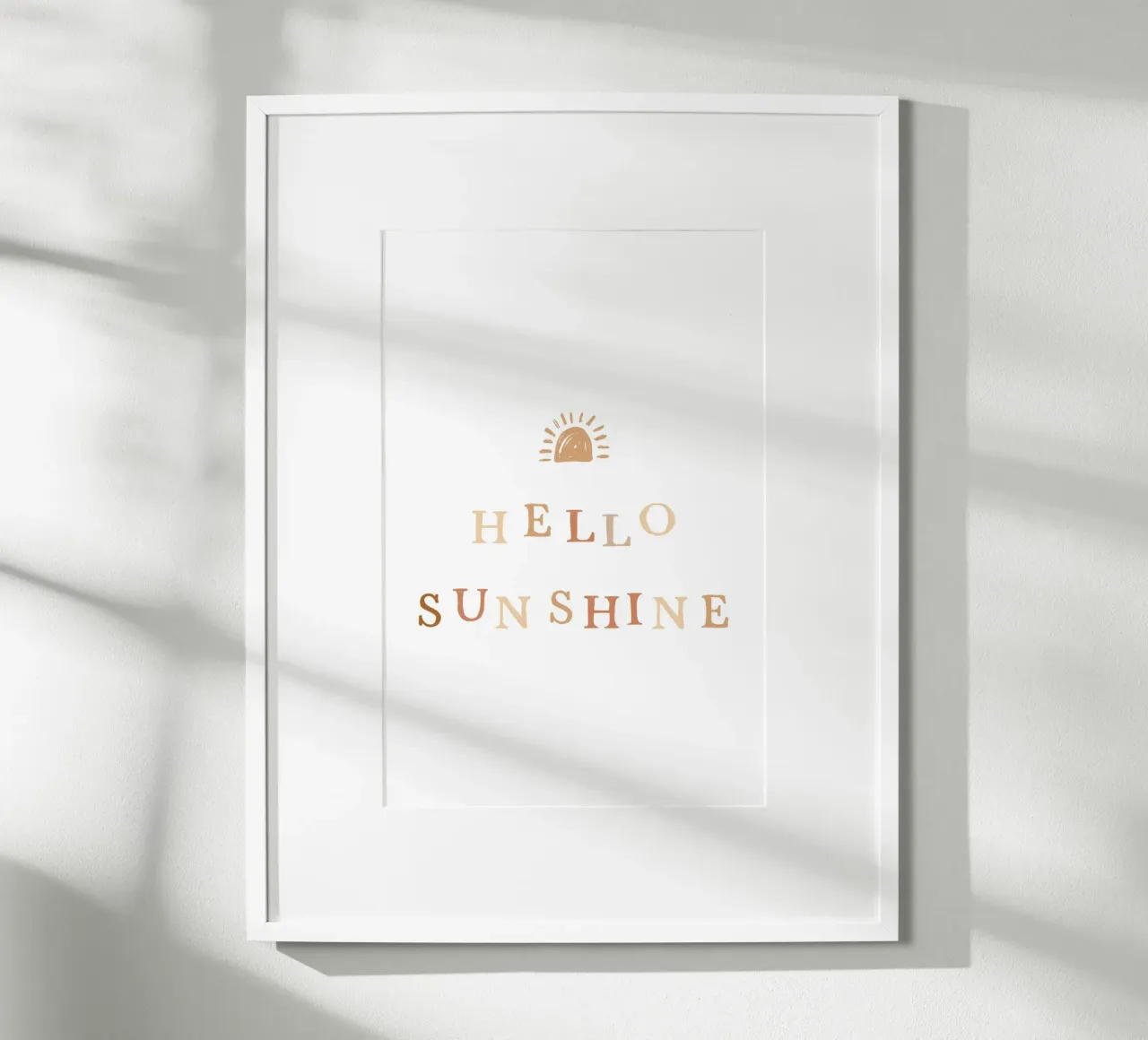 Hello Sunshine poster con telaio in legno da KRUTH DESIGN