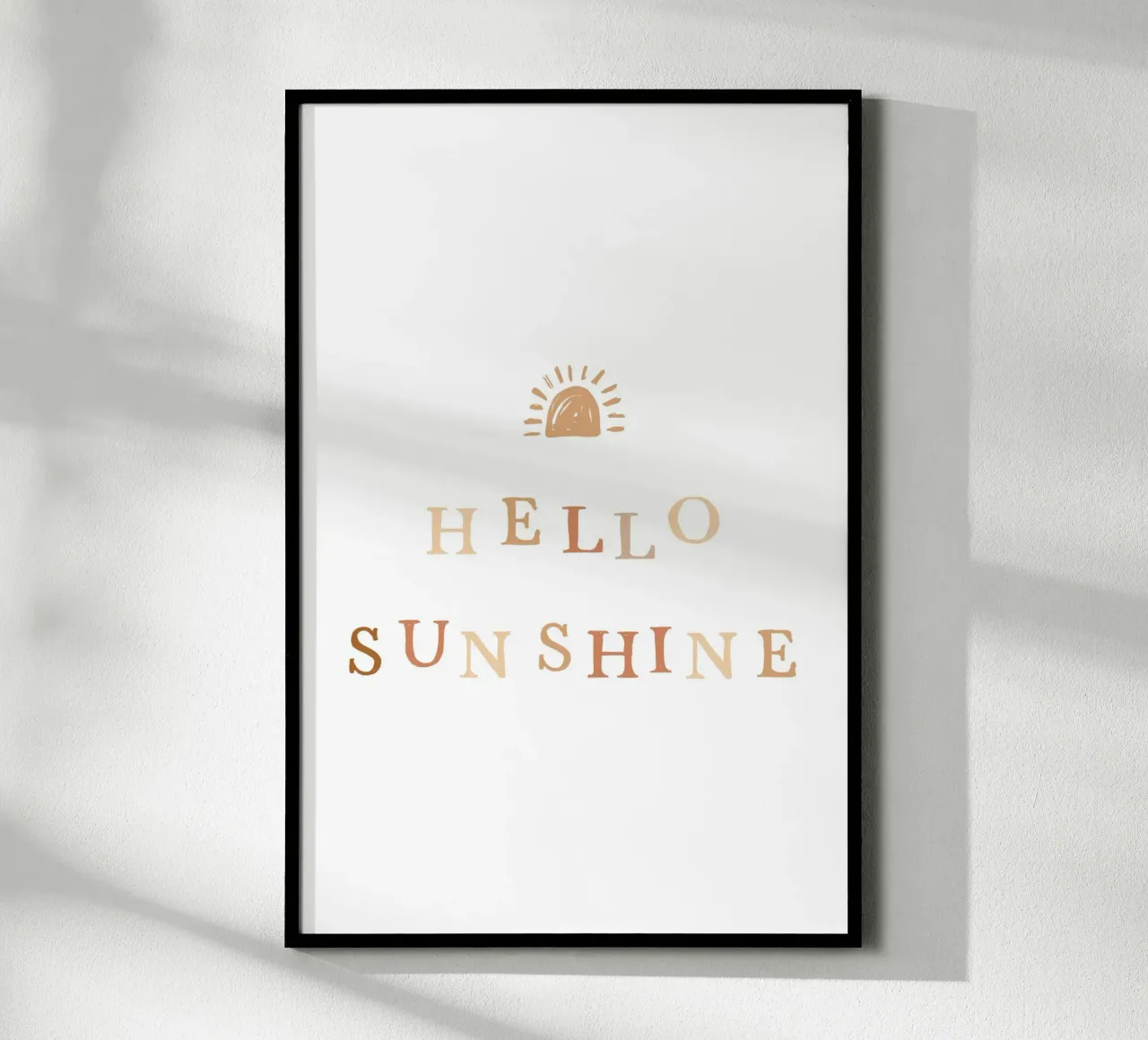 Hello Sunshine poster con telaio in legno da KRUTH DESIGN