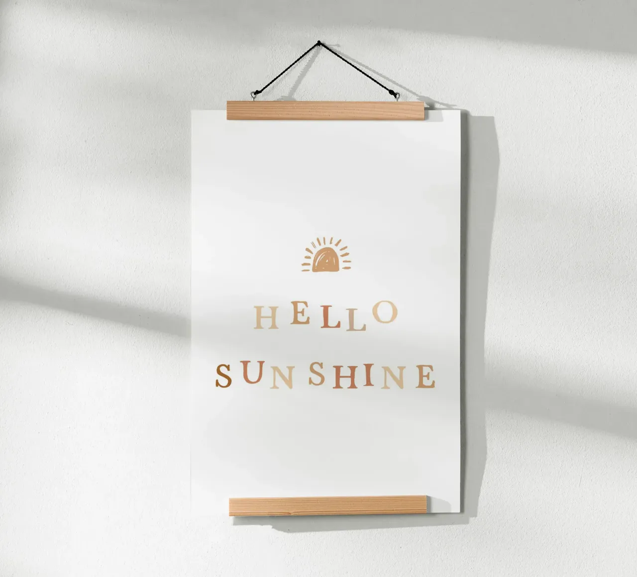 Hello Sunshine poster con telaio in legno da KRUTH DESIGN