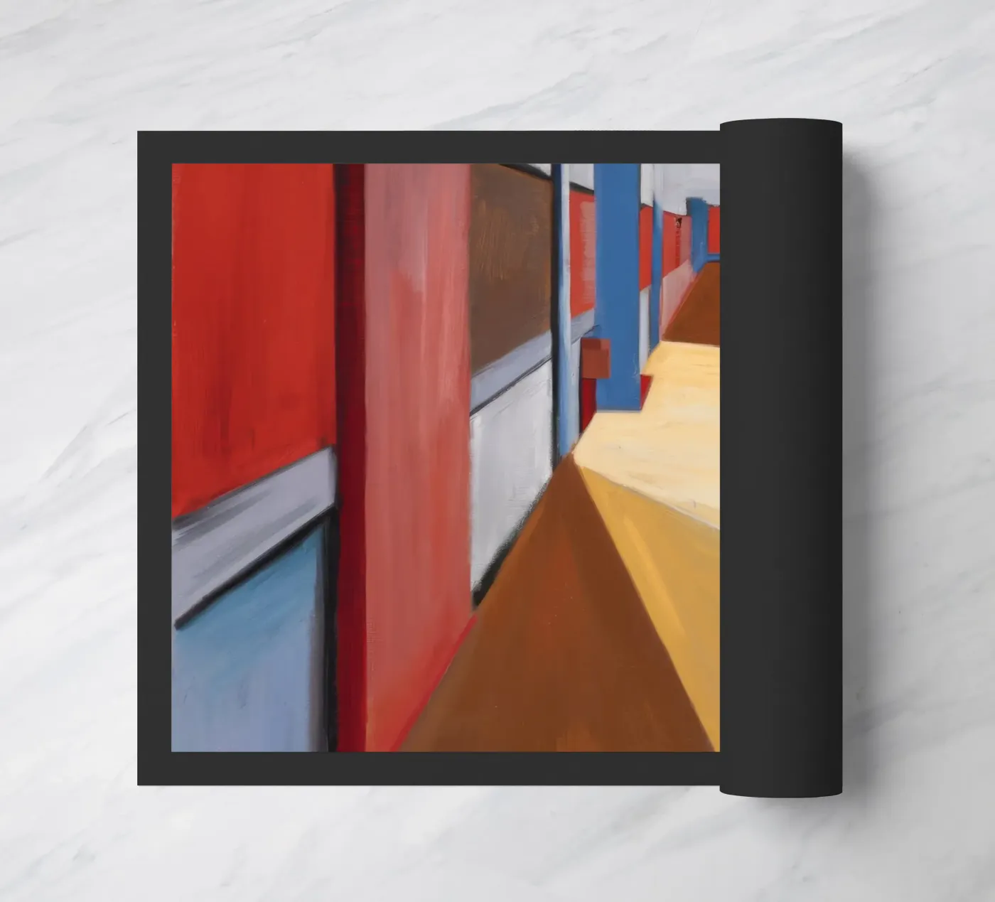 Red Platform Perspective doormat by Opal Strokes