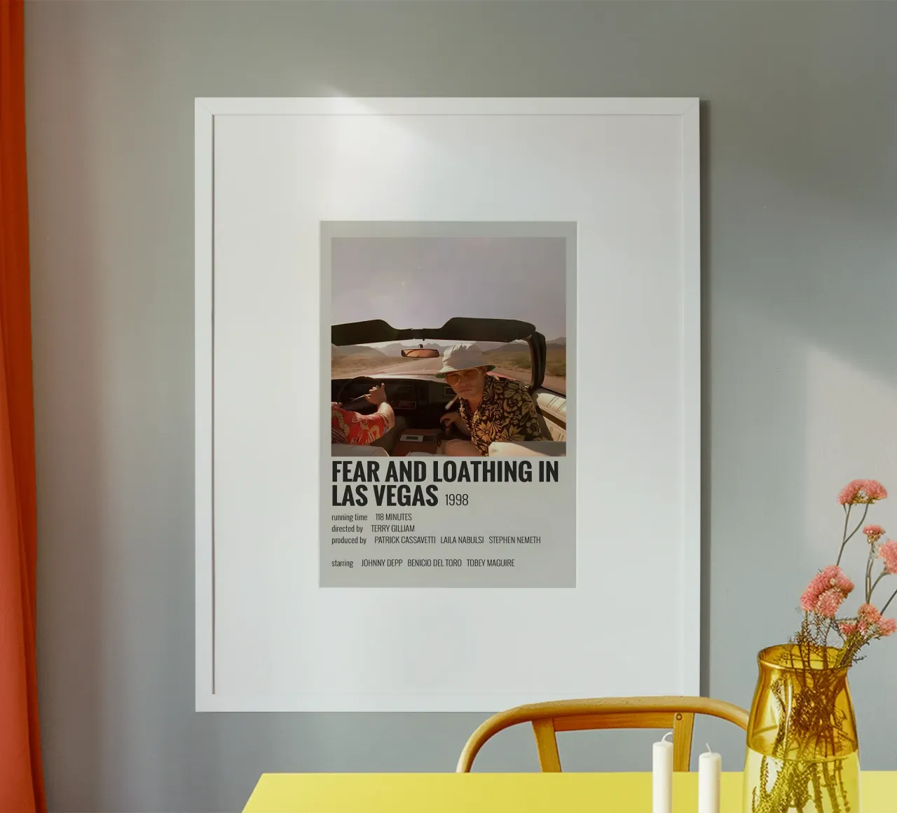 FEAR AND LOATHING IN LAS VEGAS 1998 poster con telaio in legno da MVFminimalist