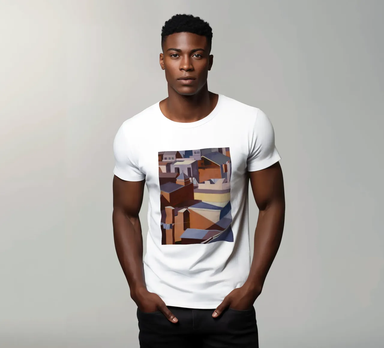 Irdener Block Metropolis T-Shirt von Opal Strokes