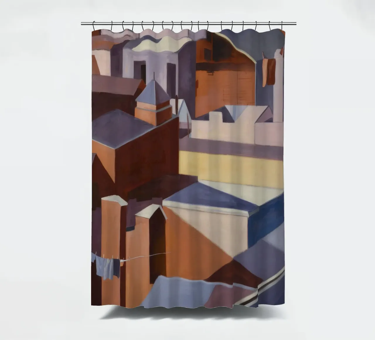 Irdener Block Metropolis Duschvorhang von Opal Strokes