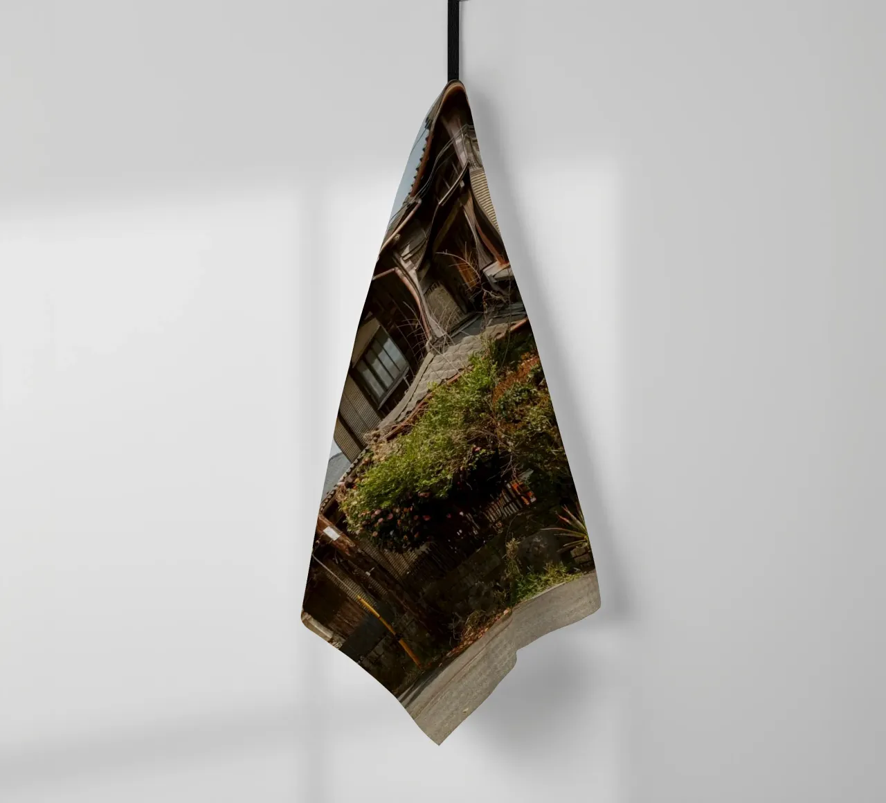 Kamakura Suburbs, Japan tea towel by Marcel Bisig
