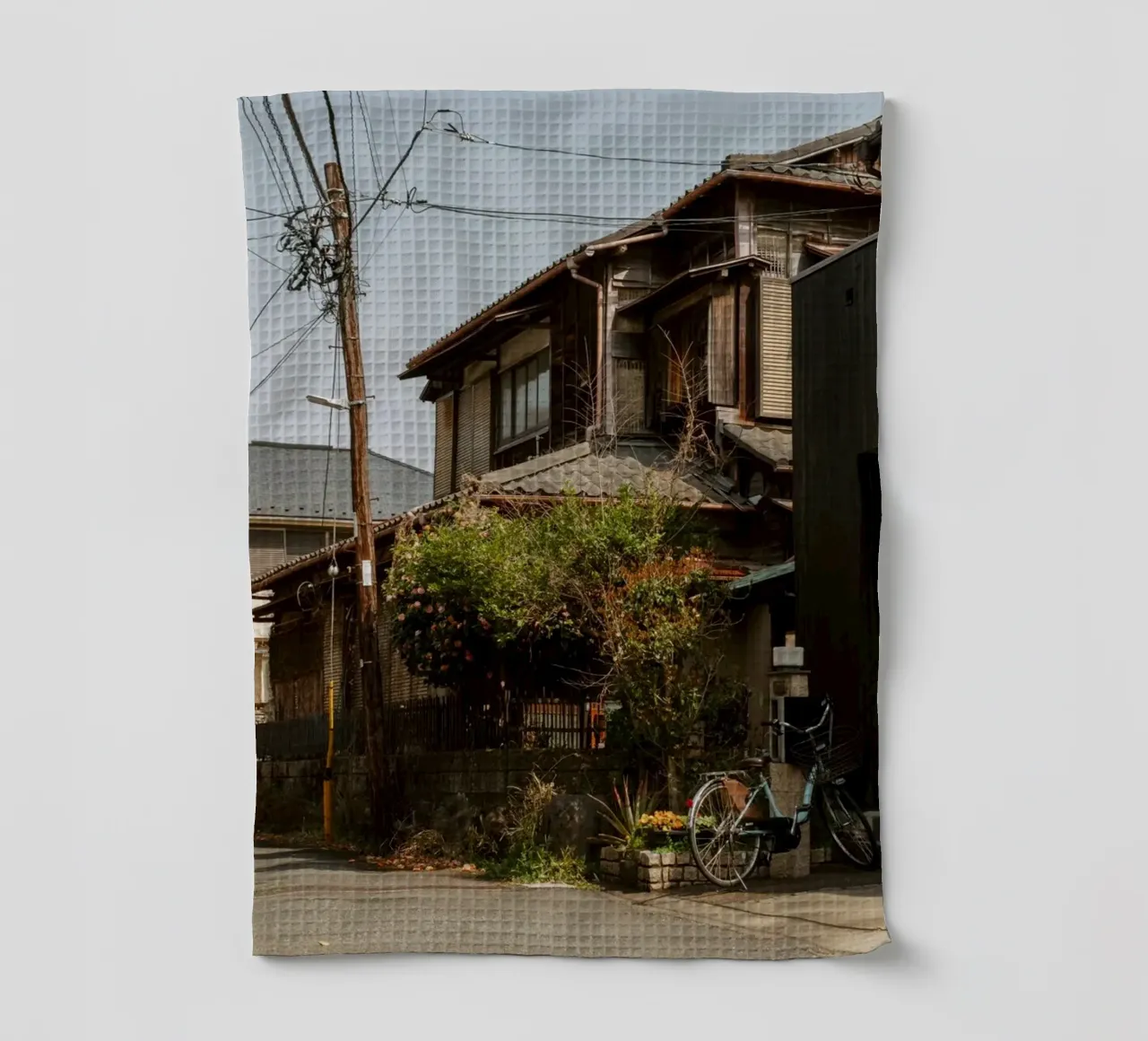 Kamakura Suburbs, Japan tea towel by Marcel Bisig