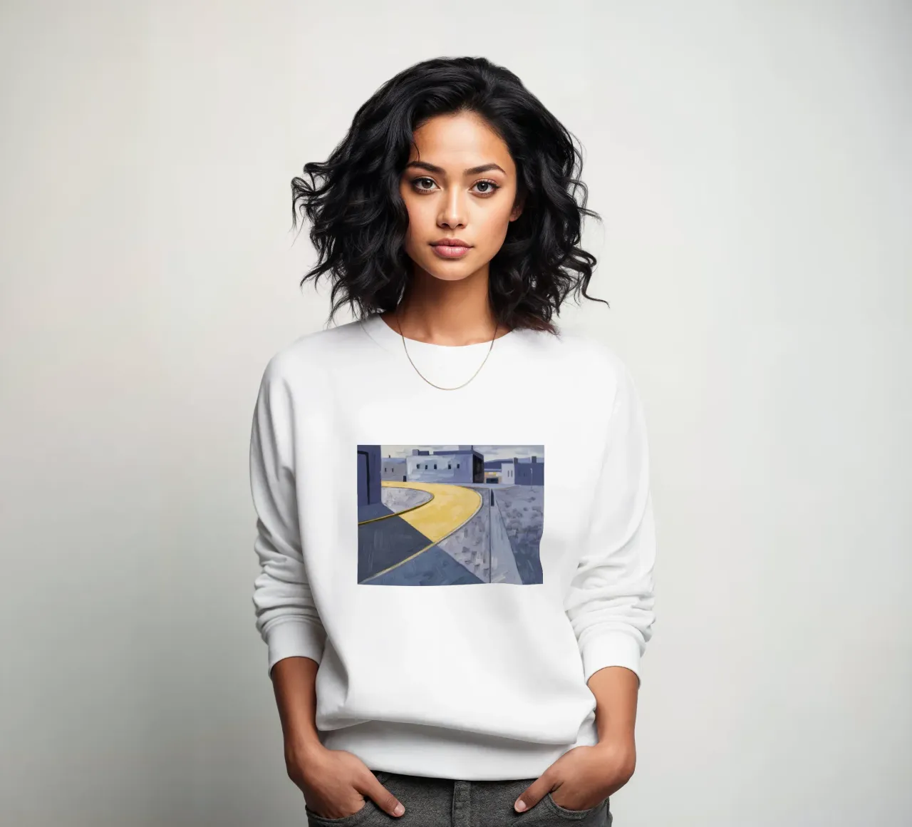 Yellow Paths Curve sweatshirt by Opal Strokes