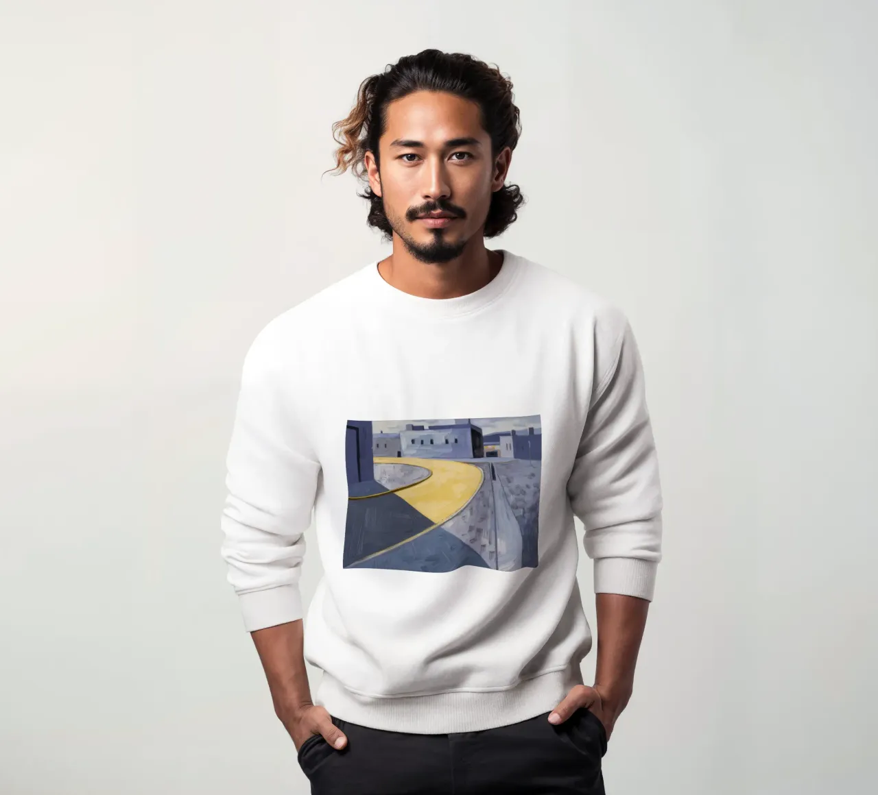 Gelbe Pfade Kurve Sweatshirt von Opal Strokes