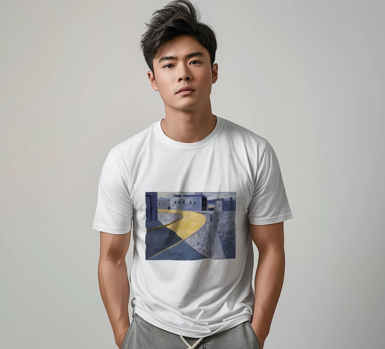 Curva dei sentieri gialli t-shirt da Opal Strokes