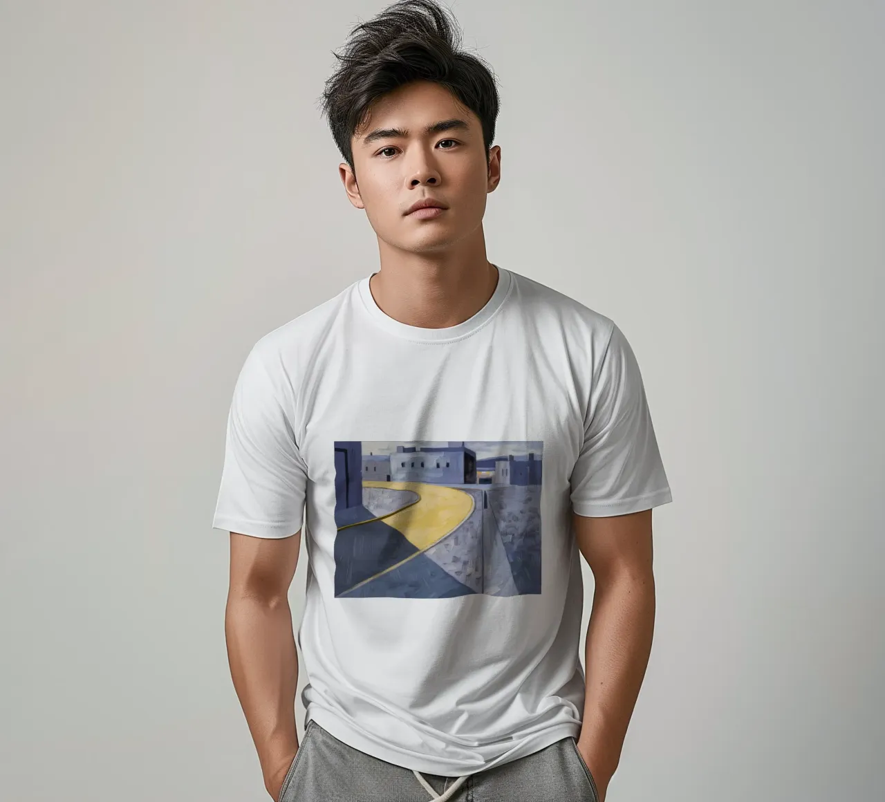 Curva dei sentieri gialli t-shirt da Opal Strokes