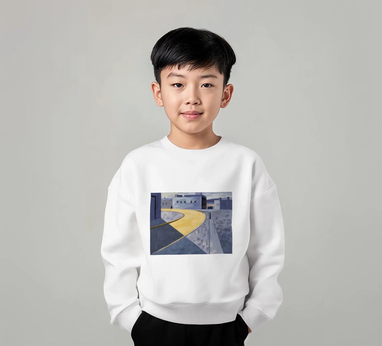 Curva dei sentieri gialli felpa bambino da Opal Strokes