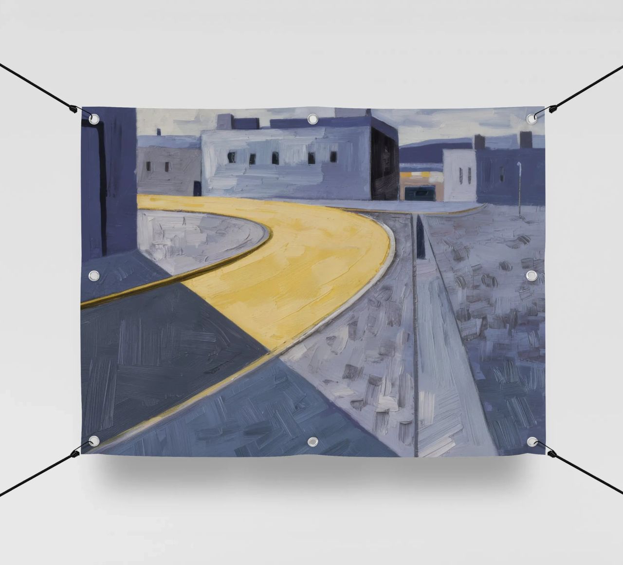 Curva dei sentieri gialli telo in pvc da Opal Strokes