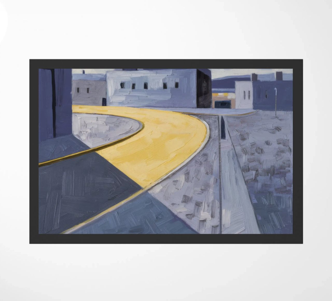 Yellow Paths Curve doormat by Opal Strokes