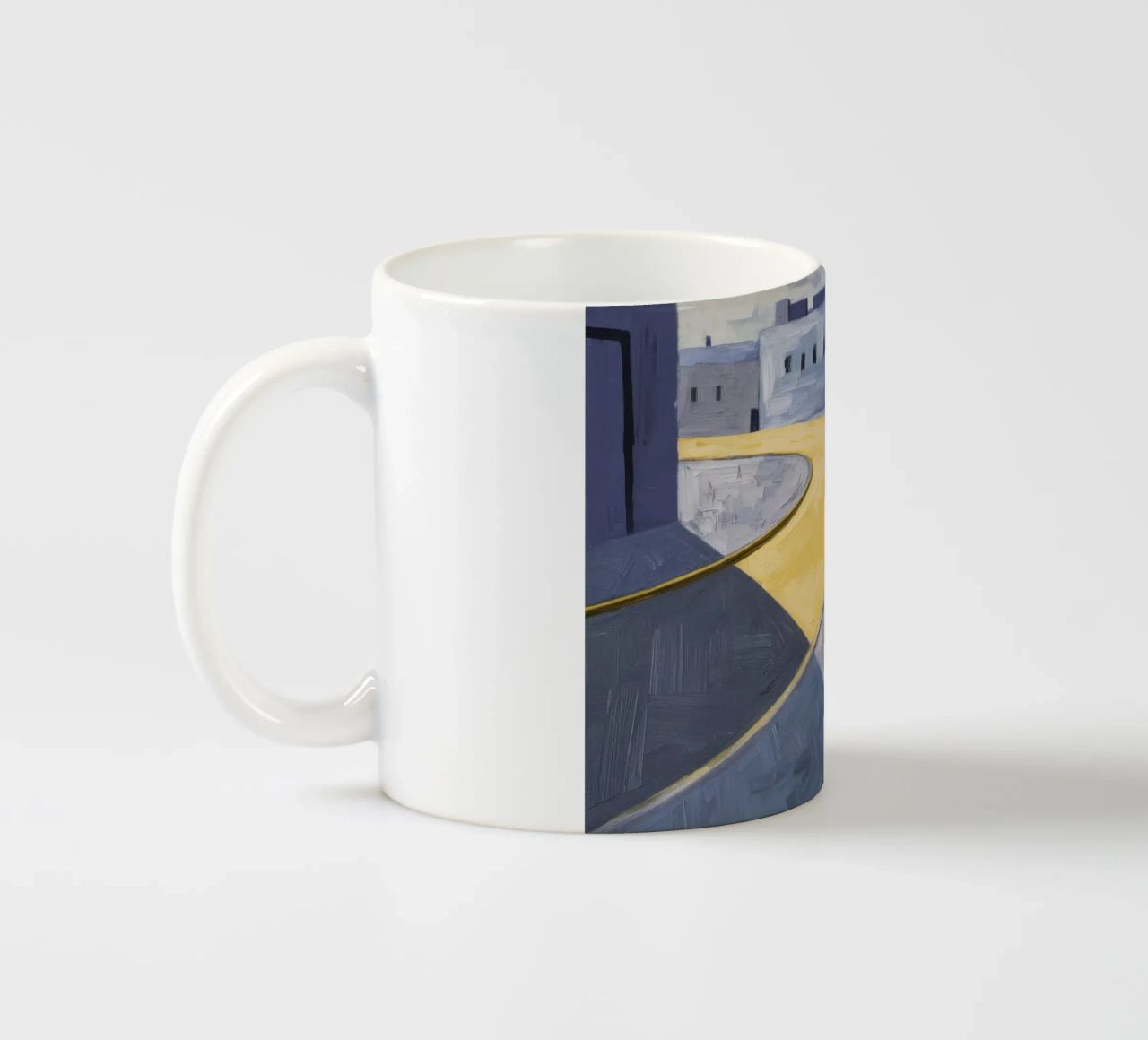 Curva dei sentieri gialli tazza in ceramica da Opal Strokes