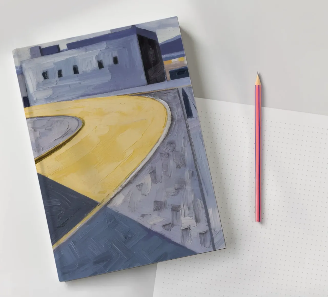 Yellow Paths Curve notebook by Opal Strokes