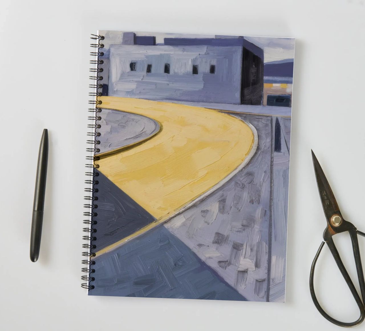 Yellow Paths Curve spiral notebook by Opal Strokes