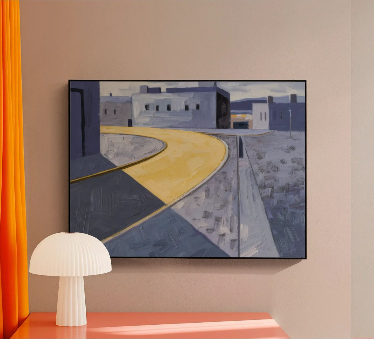 Curva dei sentieri gialli plexiglass da Opal Strokes