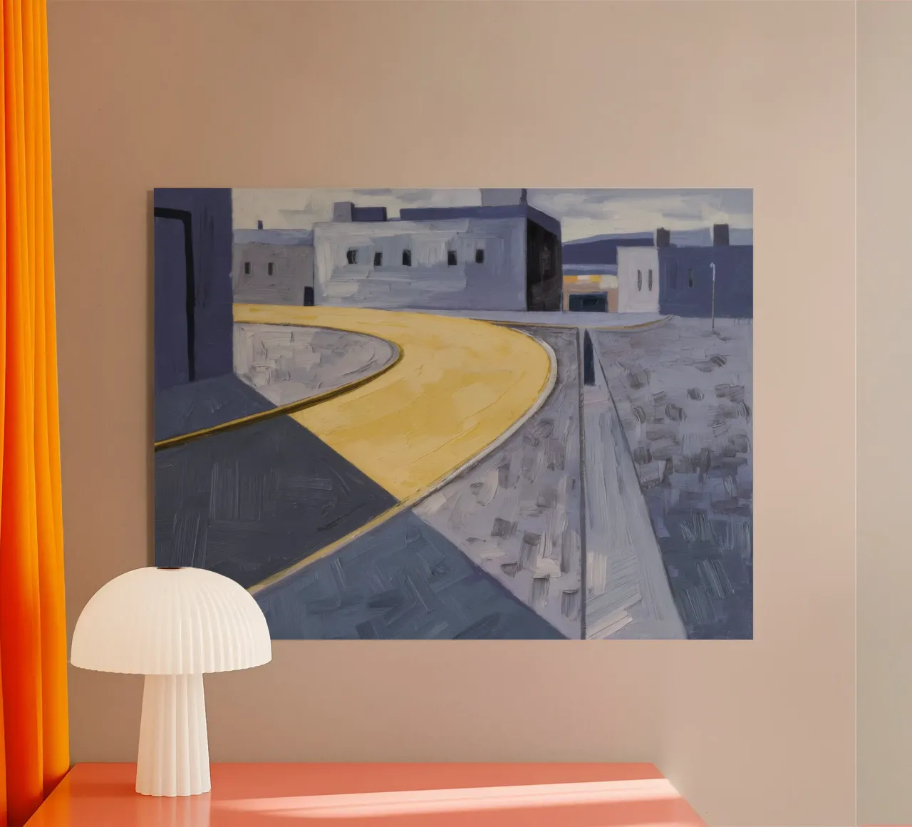 Gelbe Pfade Kurve Acryl-Glas von Opal Strokes