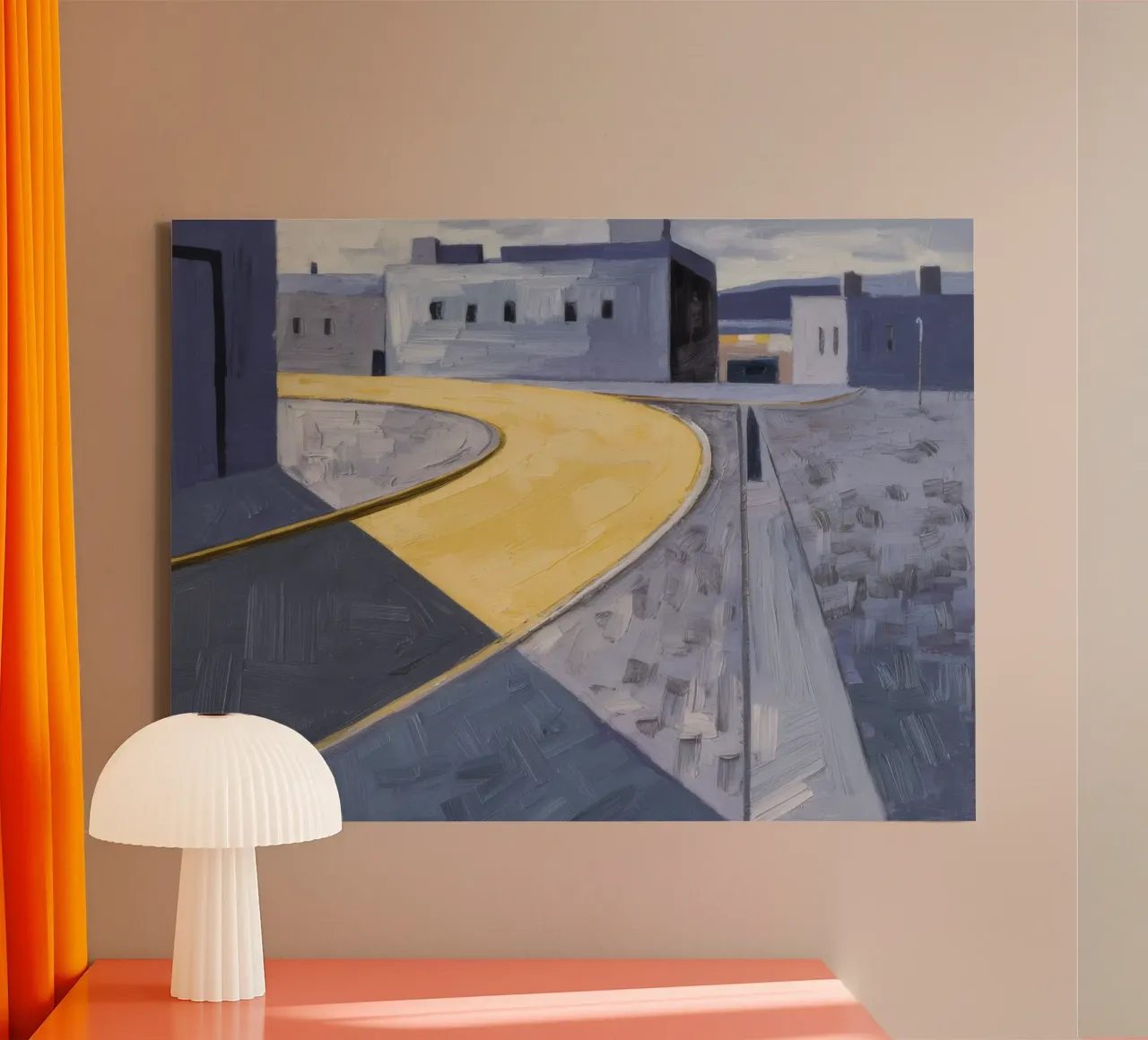 Courbe des chemins jaunes toile de Opal Strokes