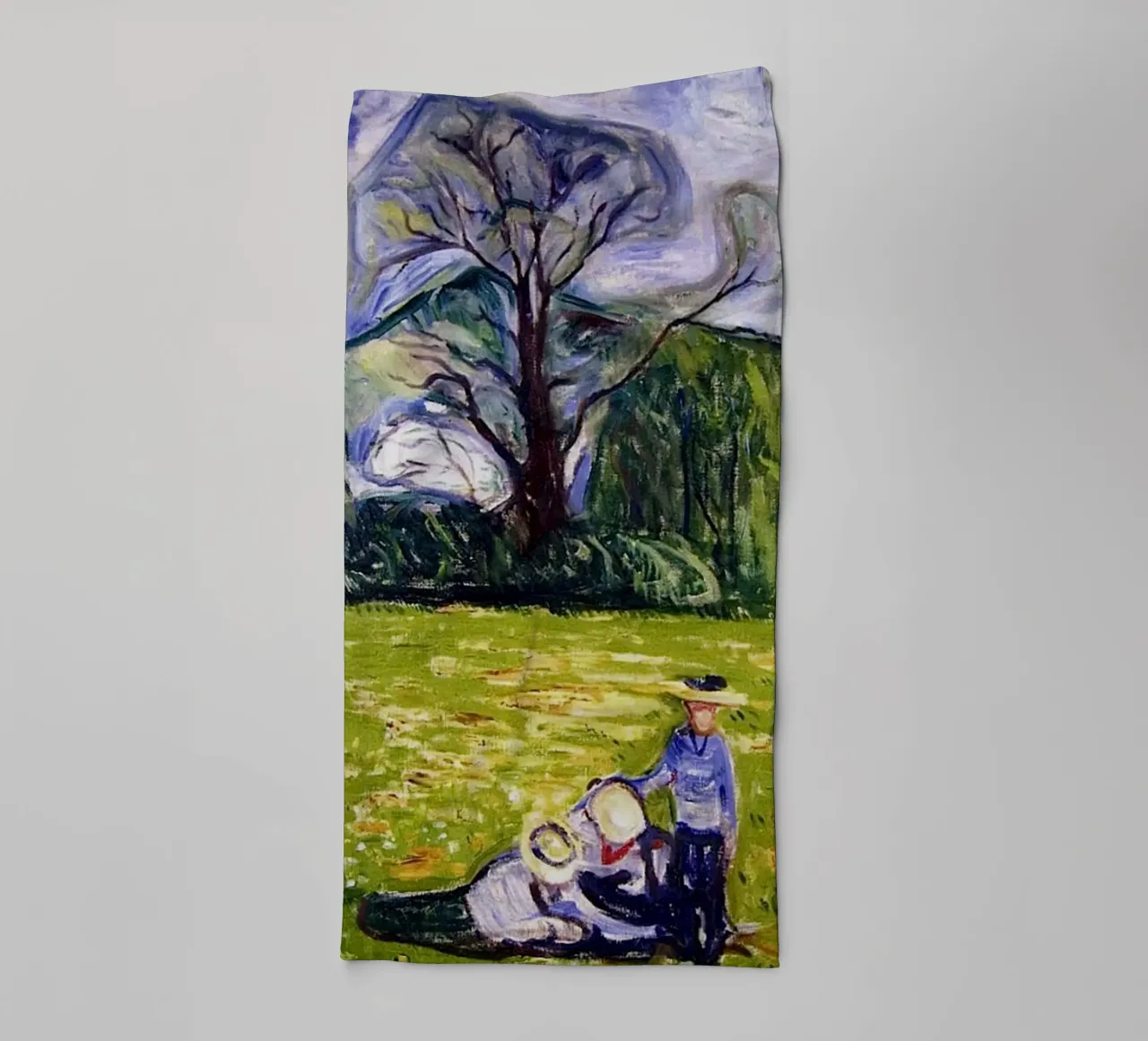 Een man in de tuin abstract badhanddoek van Rachel Gallery