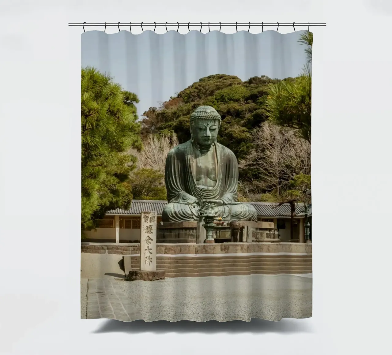 Giant Buddha in Kamakura, Japan shower curtain by Marcel Bisig