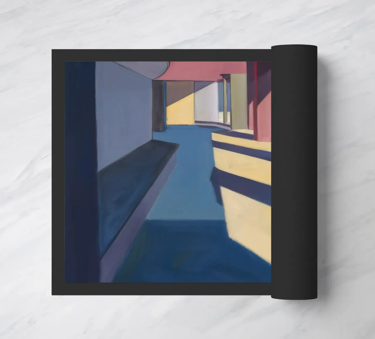 Karmozijnrode pilaar schaduwen deurmat van Opal Strokes