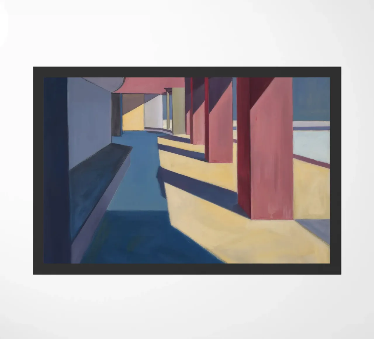 Karmozijnrode pilaar schaduwen deurmat van Opal Strokes