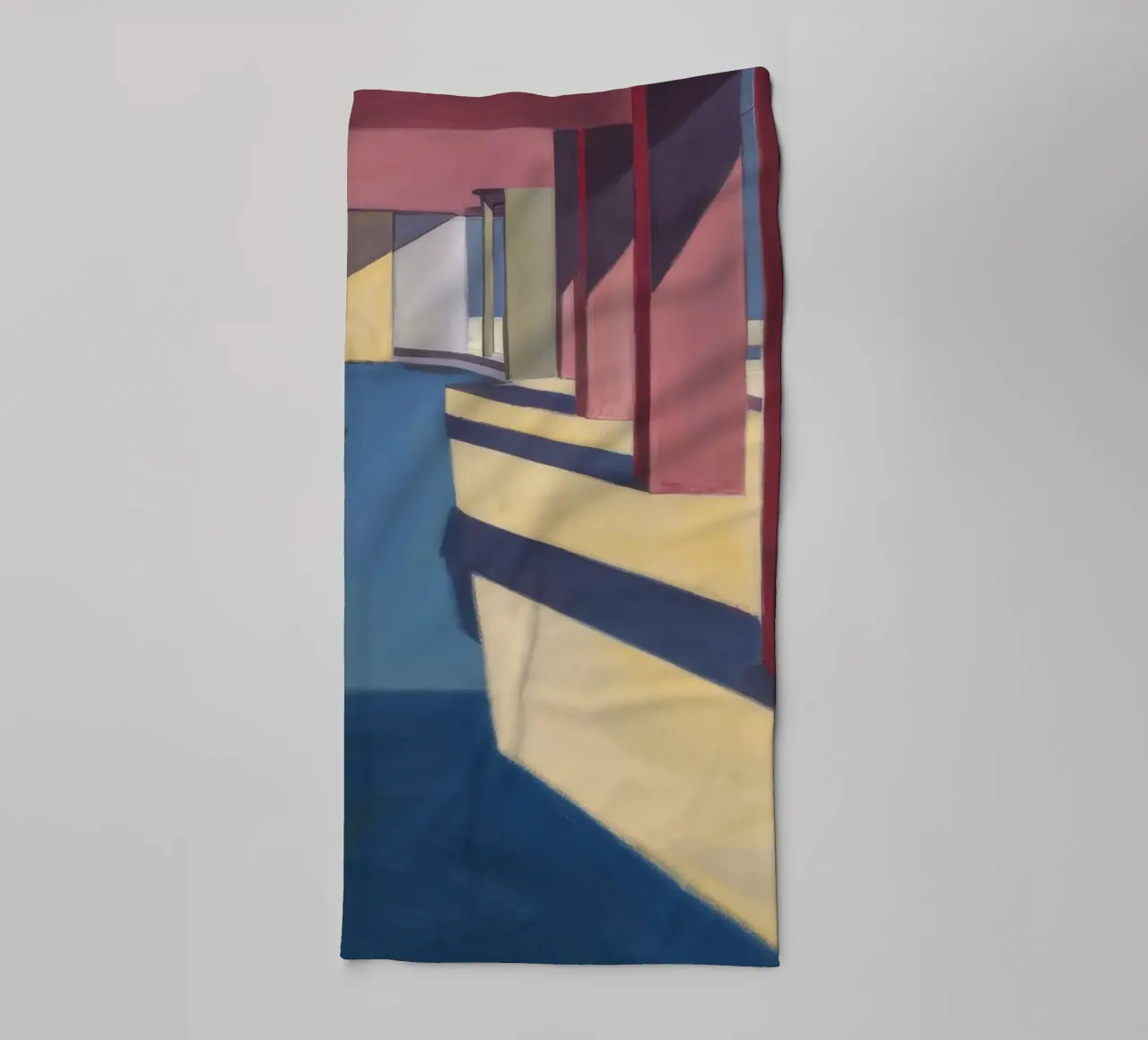 Karmozijnrode pilaar schaduwen badhanddoek van Opal Strokes