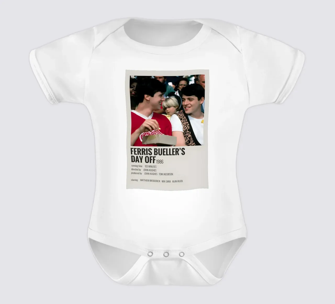 FERRIS BUELLER'S DAY OFF 1986 short-sleeve baby romper by MVFminimalist