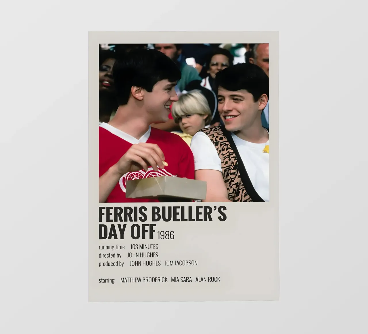 FERRIS BUELLER'S DAY OFF 1986 pellicola backlit da MVFminimalist