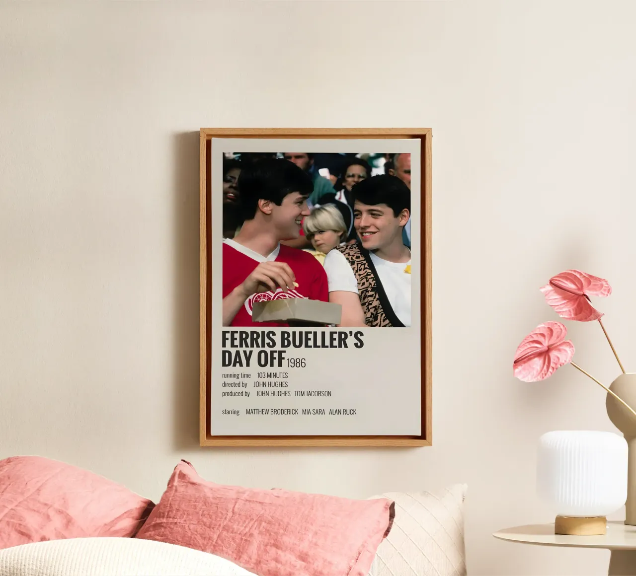 FERRIS BUELLER'S DAY OFF 1986 tela con Cornice a cassetta da MVFminimalist