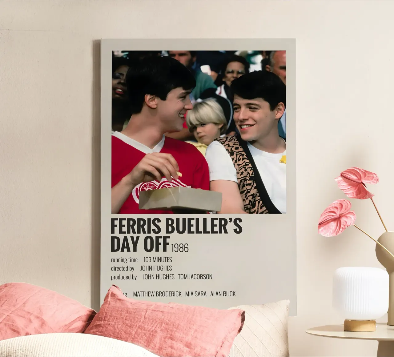 FERRIS BUELLER'S DAY OFF 1986 tela con Cornice a cassetta da MVFminimalist
