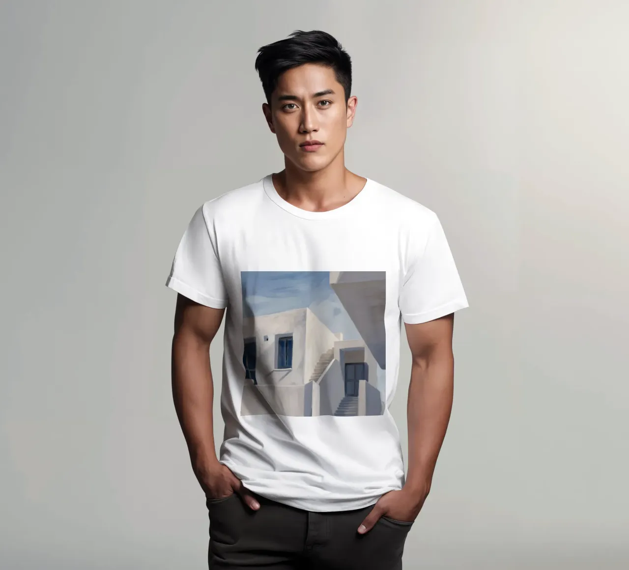 Geometria delle ombre bianche t-shirt da Opal Strokes