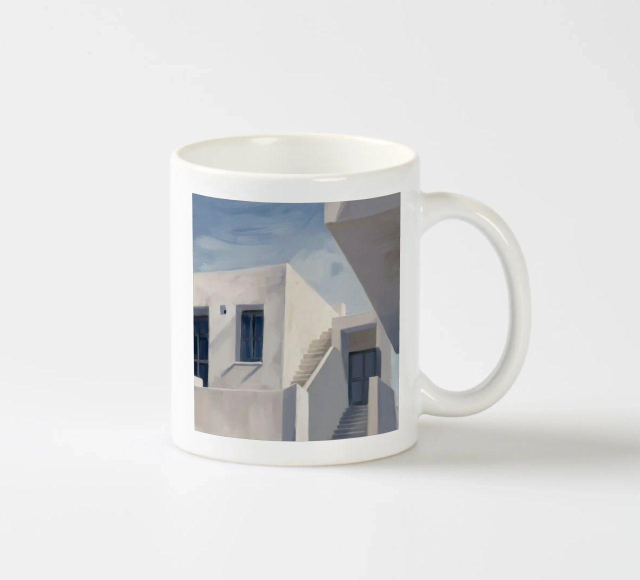 Geometria delle ombre bianche tazza in ceramica da Opal Strokes