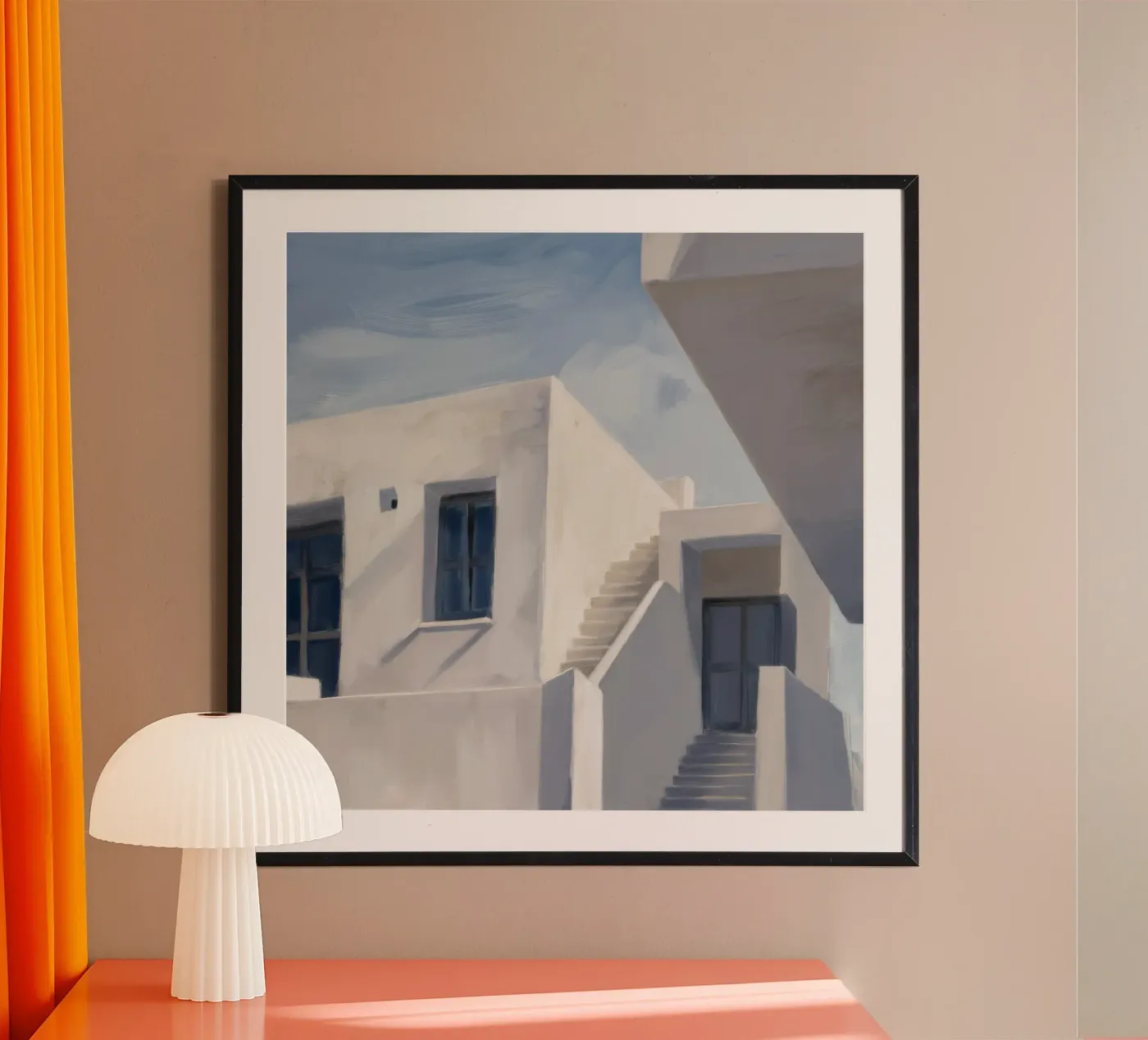 Whitewash Shadow Geometry poster by Opal Strokes