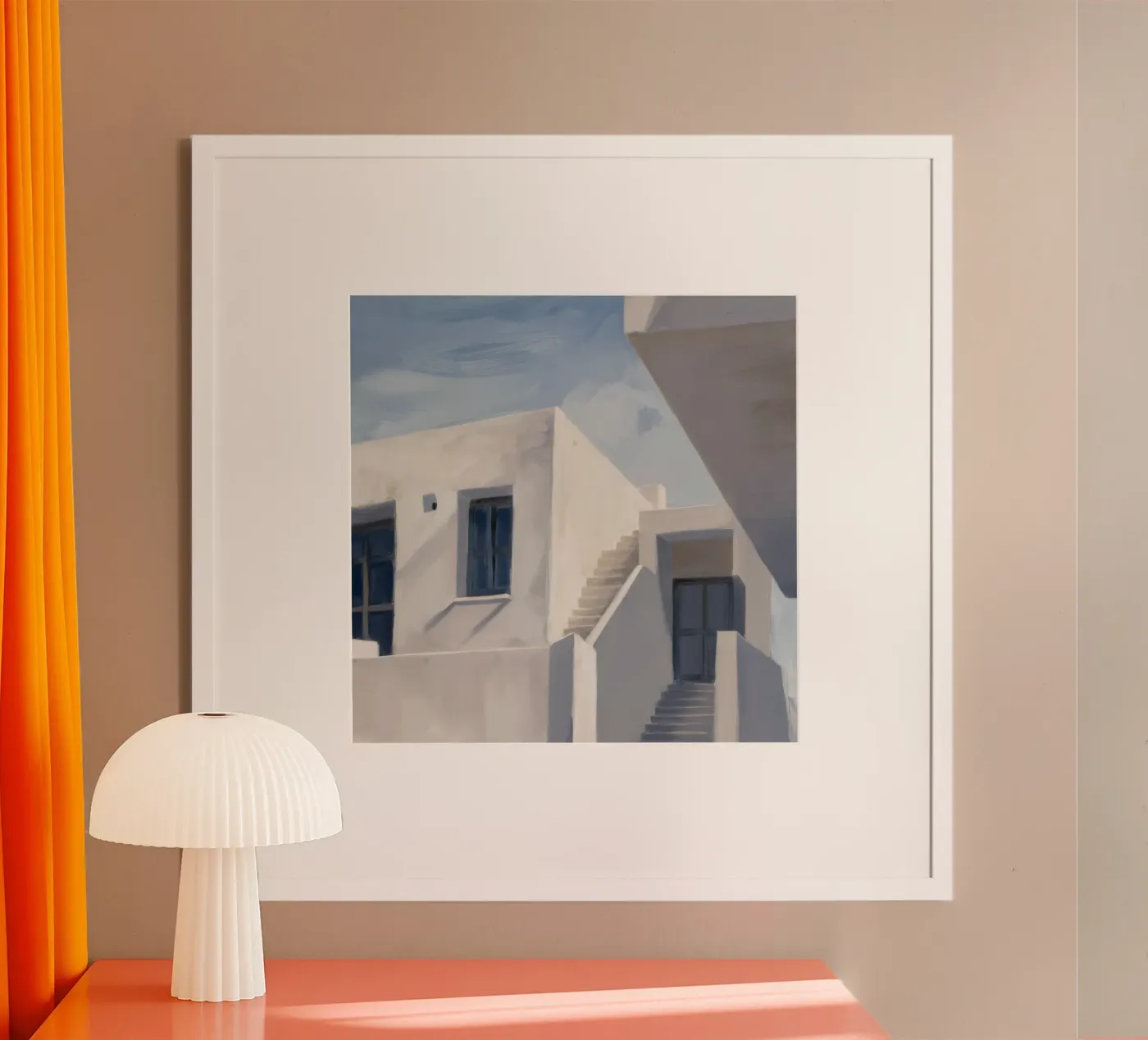 Whitewash Shadow Geometry poster by Opal Strokes
