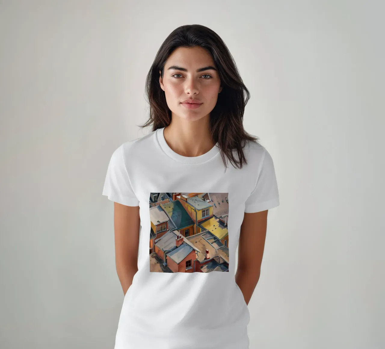 Cascata cromatica sul tetto t-shirt da Opal Strokes