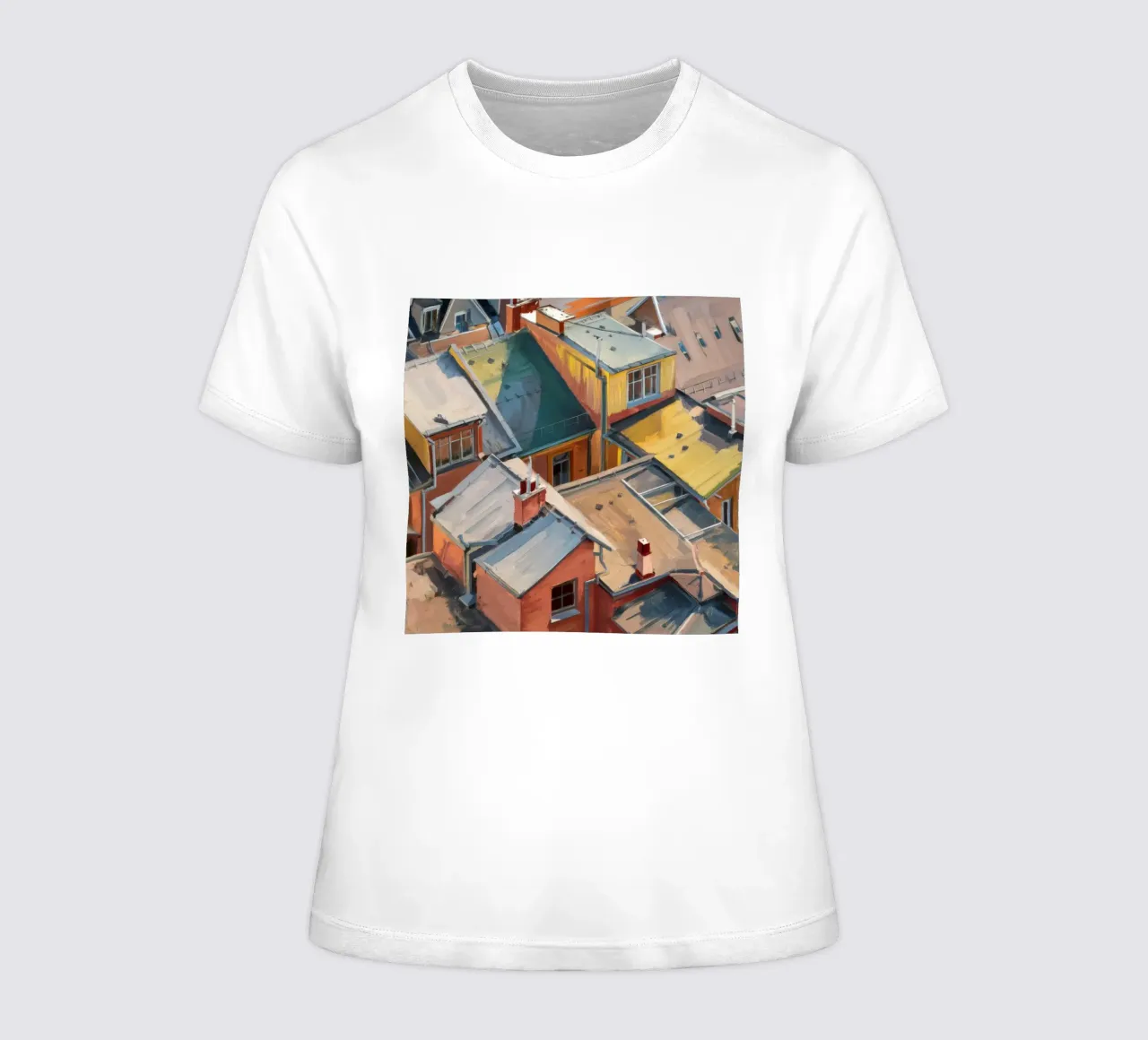 Cascata cromatica sul tetto t-shirt da donna da Opal Strokes